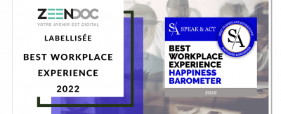 SAGES Informatique, labellisée BEST WORKPLACE EXPERIENCE 2022 par SPEAK & ACT