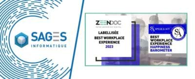 SAGES INFORMATIQUE, LABELLISÉE BEST WORKPLACE EXPERIENCE 2023